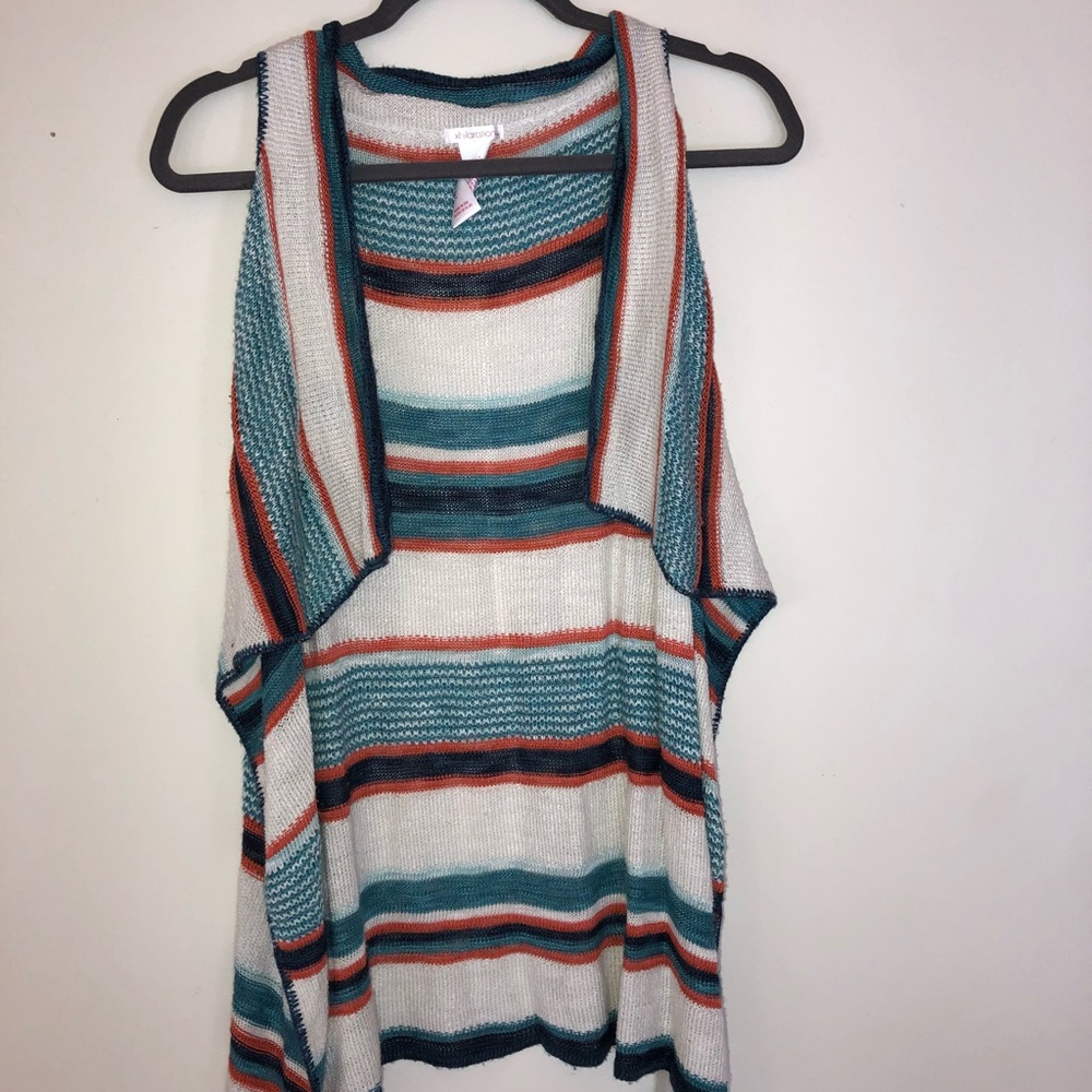 White, Blue and orange vest